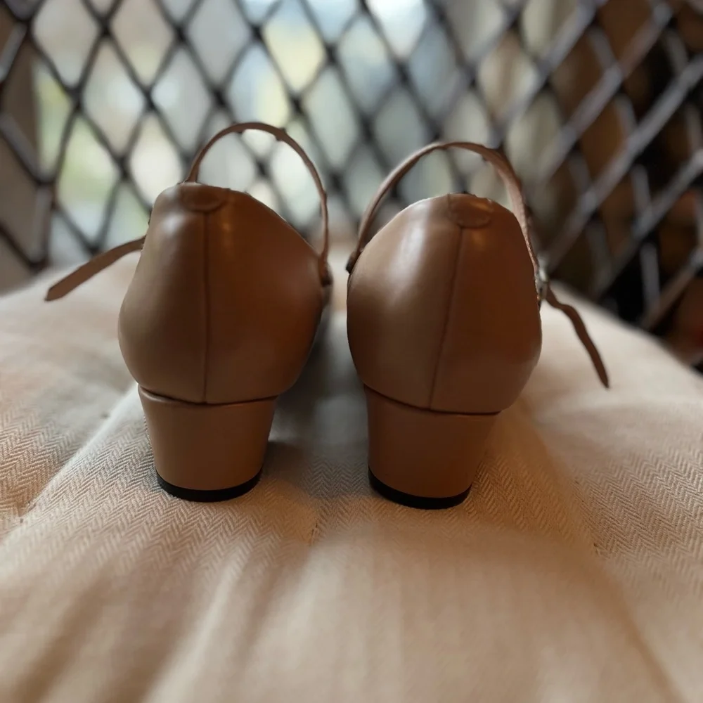 Women's Heels in Nude Leather - Picture 4 of 7